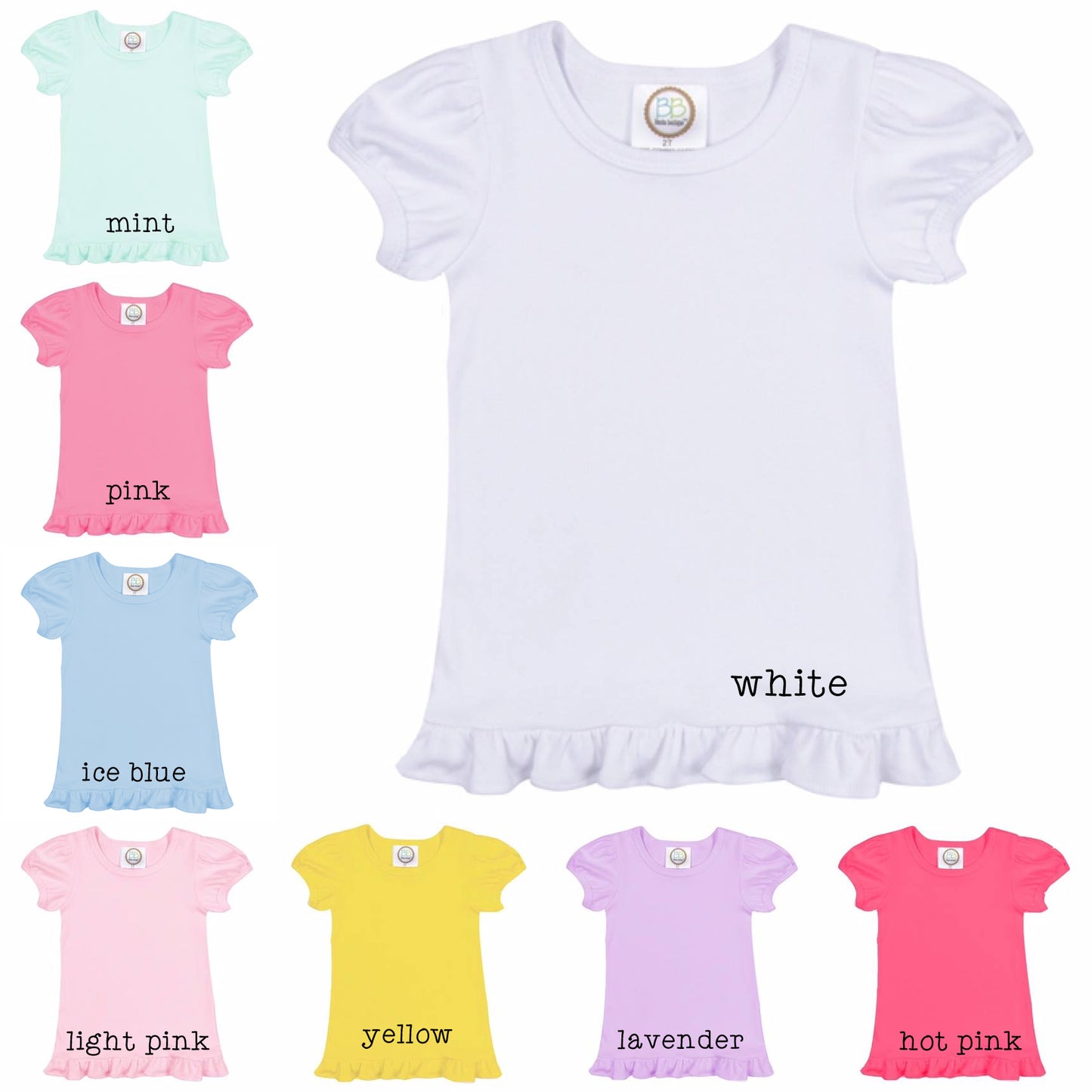 Girls Applique Apple Ruffle Tee