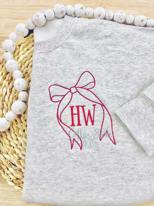 Big Bow Monogram Crewneck Sweatshirt